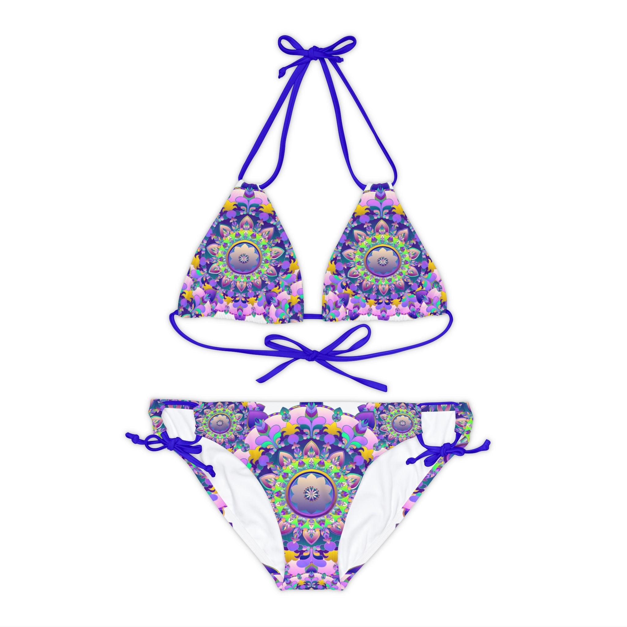 Bohemian Mandala Bikini Set - Purple & Pink All Over Prints - Blululi