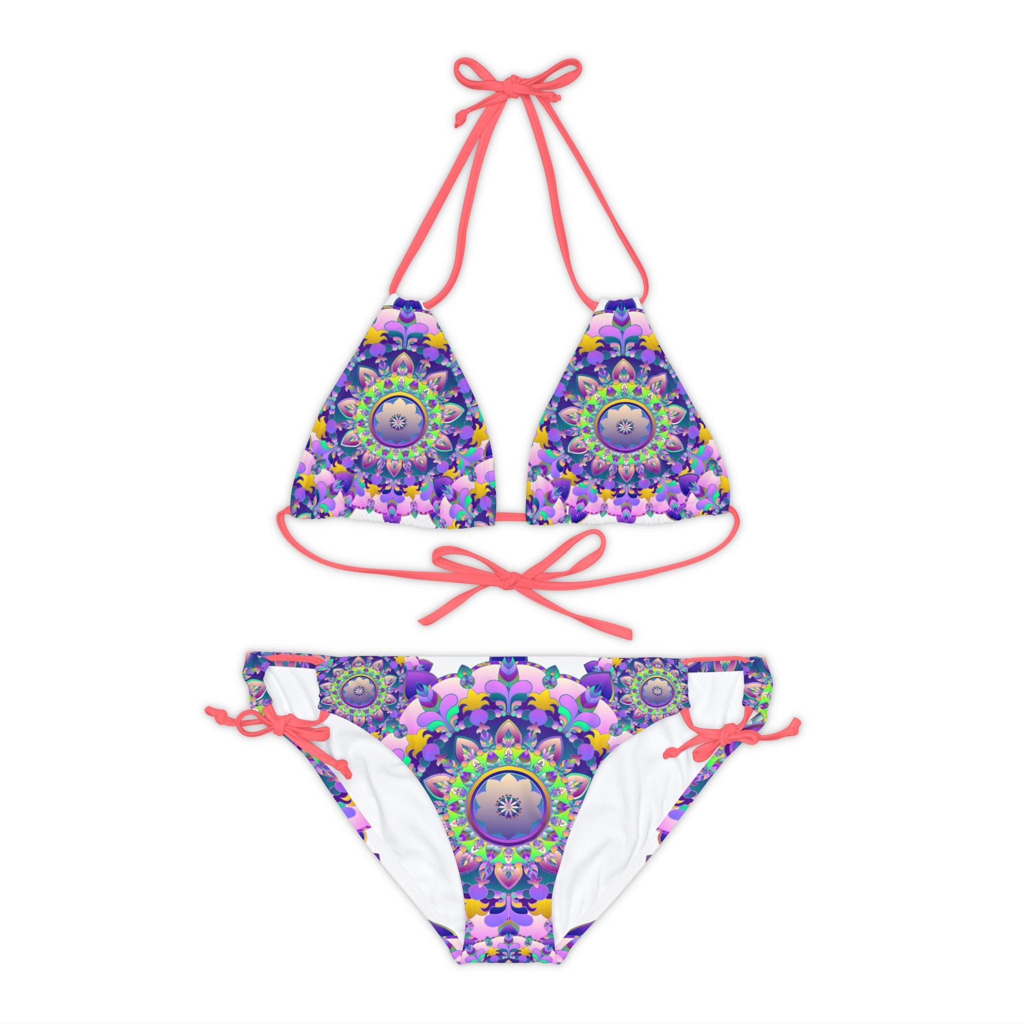 Bohemian Mandala Bikini Set - Purple & Pink All Over Prints - Blululi