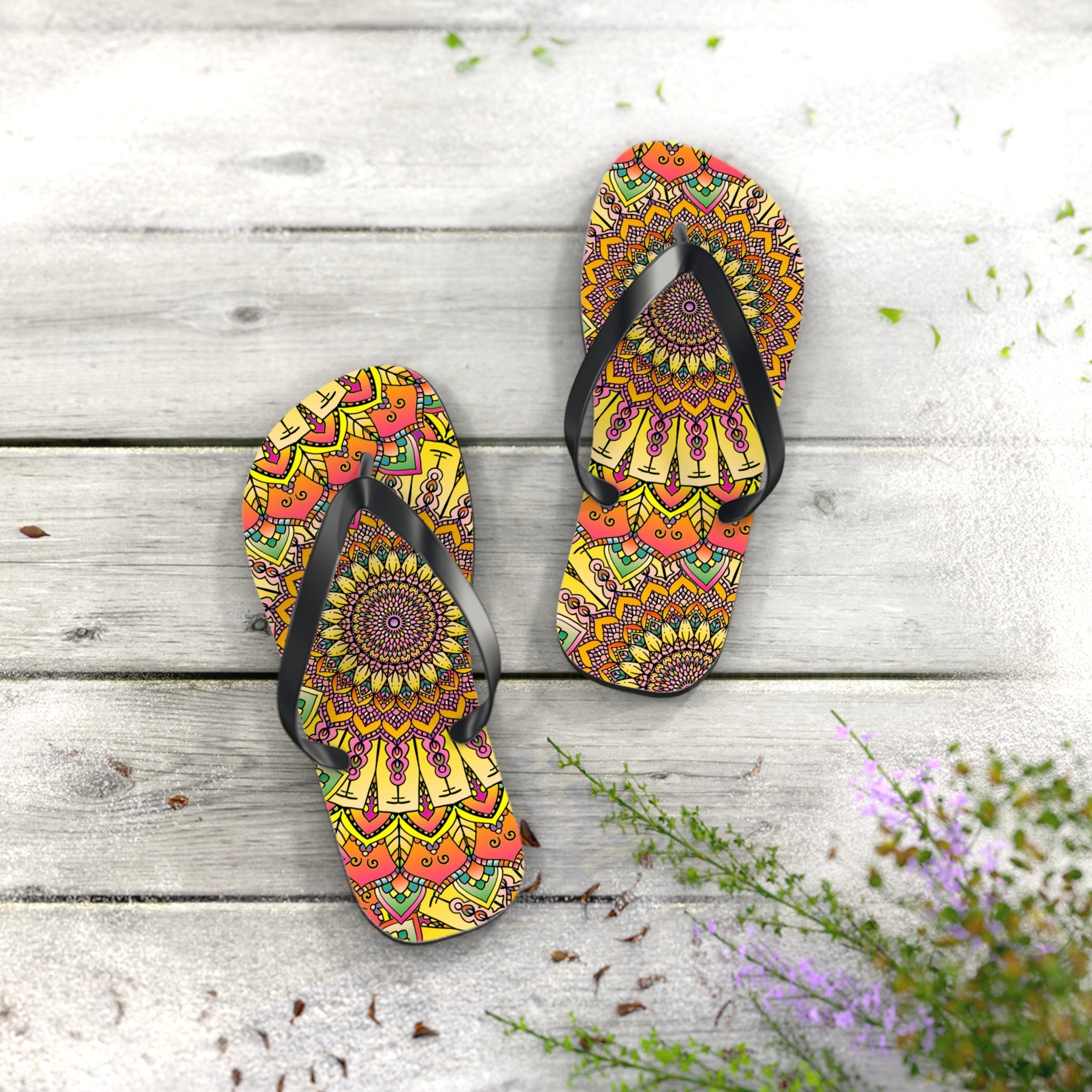 Bohemian Mandala Flip Flops - Colorful & Comfy Shoes - Blululi