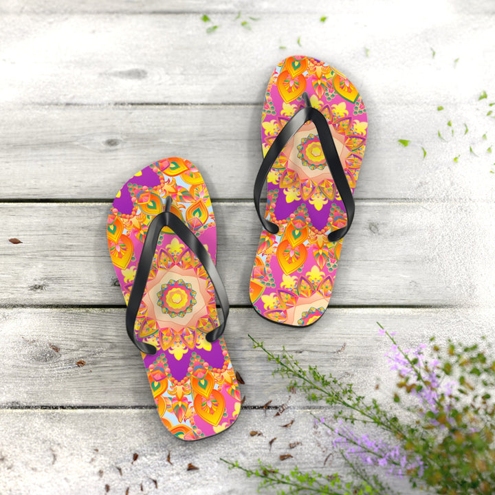 Bohemian Mandala Flip Flops - Colorful & Intricate Shoes - Blululi