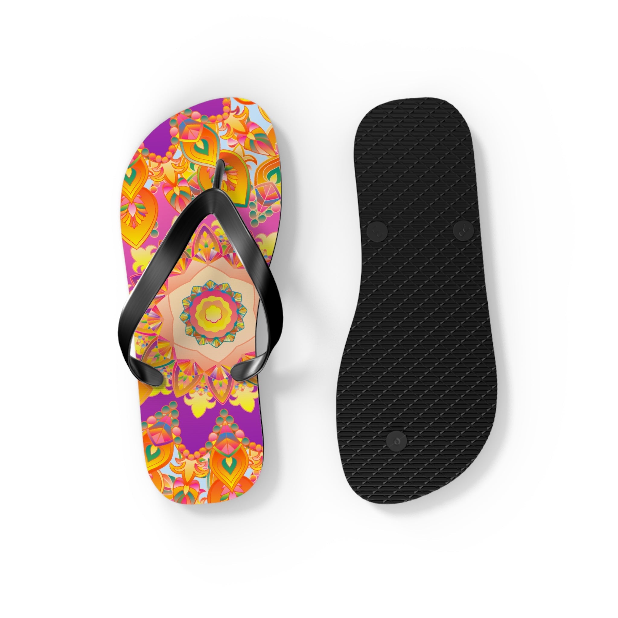 Bohemian Mandala Flip Flops - Colorful & Intricate Shoes - Blululi