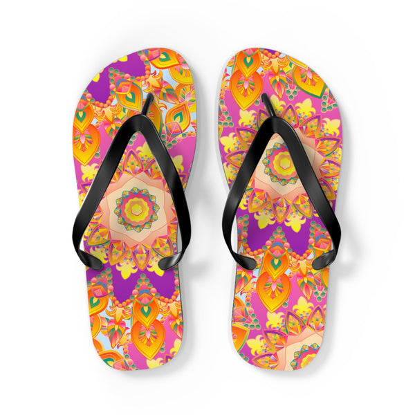 Bohemian Mandala Flip Flops - Colorful & Intricate Shoes - Blululi