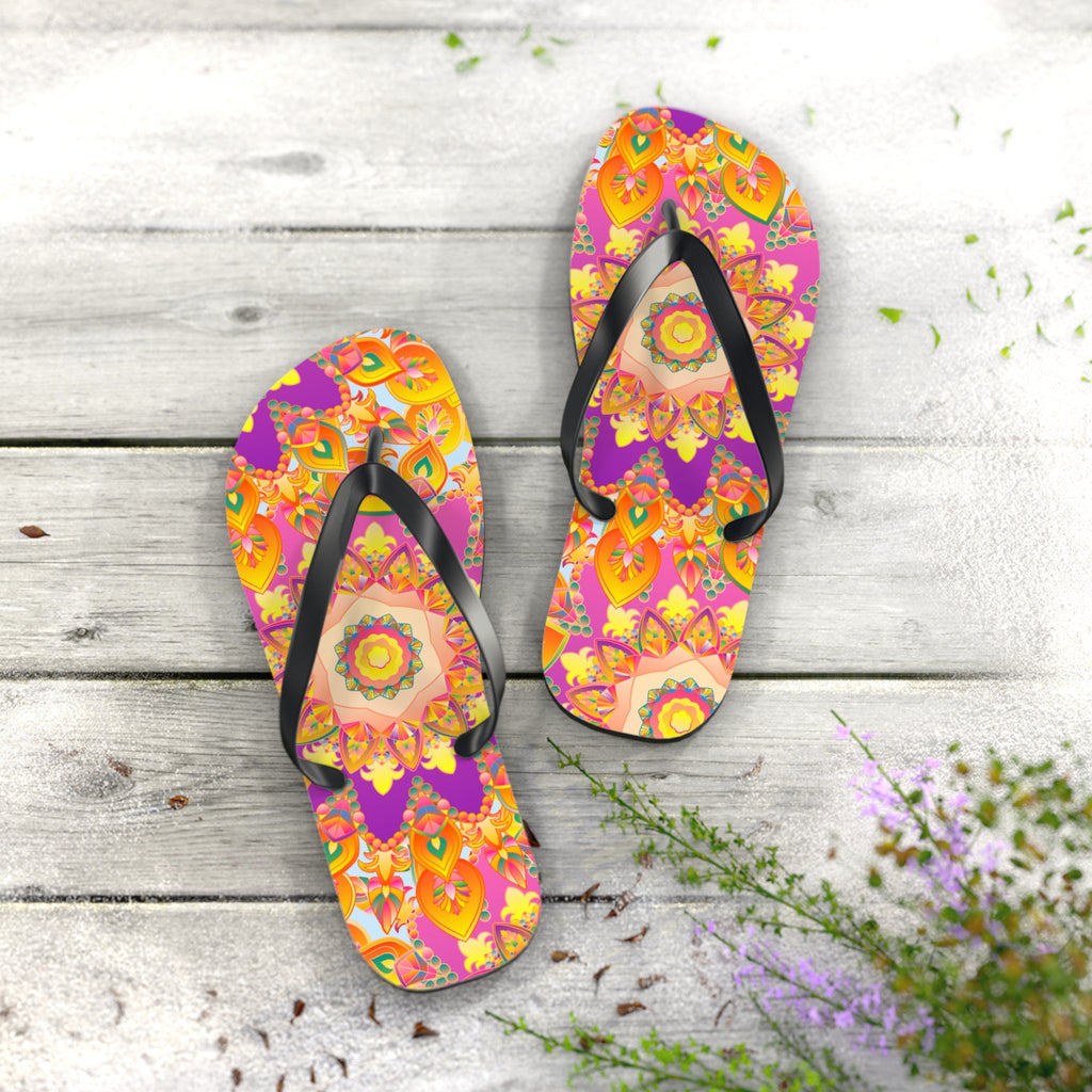 Bohemian Mandala Flip Flops - Colorful & Intricate Shoes - Blululi