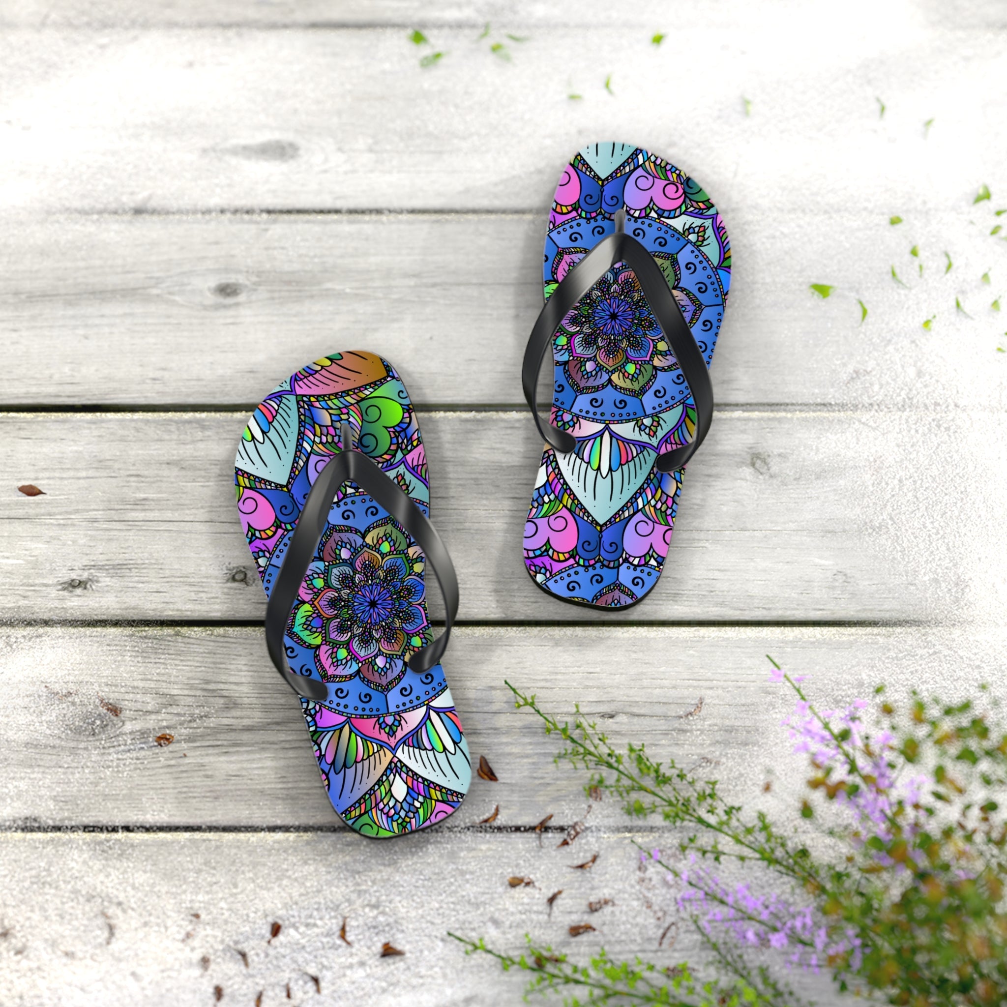 Bohemian Mandala Flip Flops - Colorful & Unique Shoes - Blululi