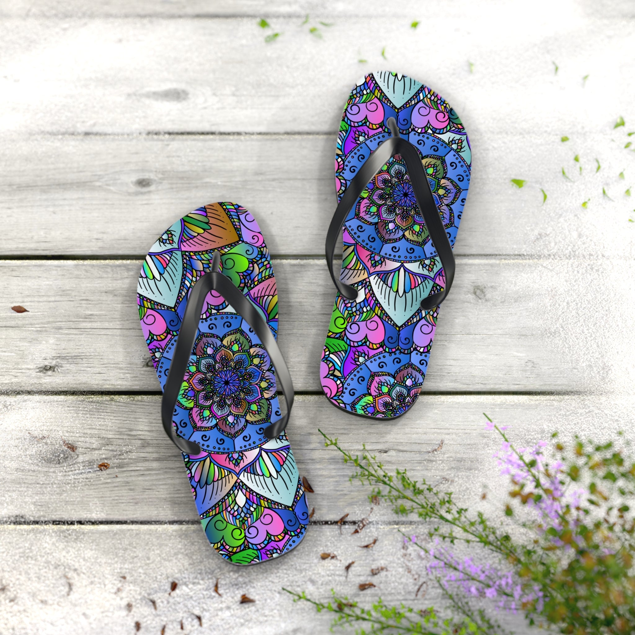 Bohemian Mandala Flip Flops - Colorful & Unique Shoes - Blululi