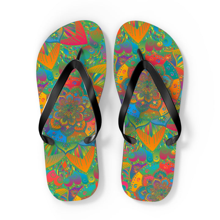 Bohemian Mandala Flip Flops - Colorful & Vibrant Shoes - Blululi