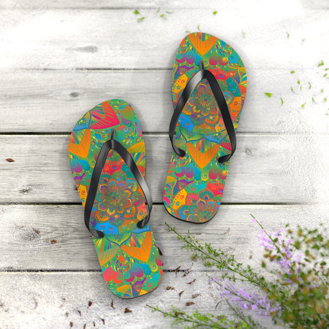 Bohemian Mandala Flip Flops - Colorful & Vibrant Shoes - Blululi