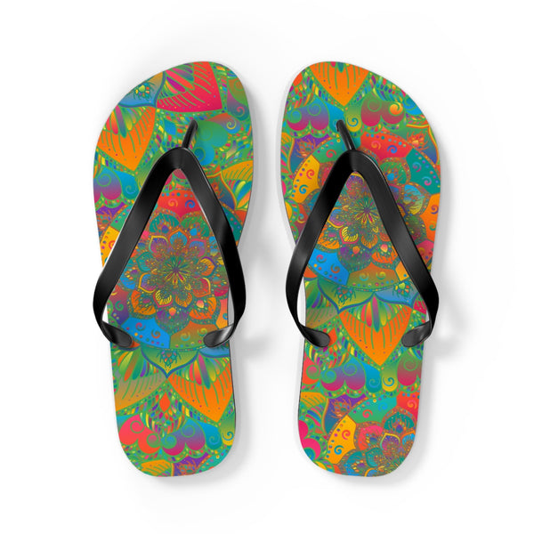 Bohemian Mandala Flip Flops - Colorful & Vibrant Shoes - Blululi