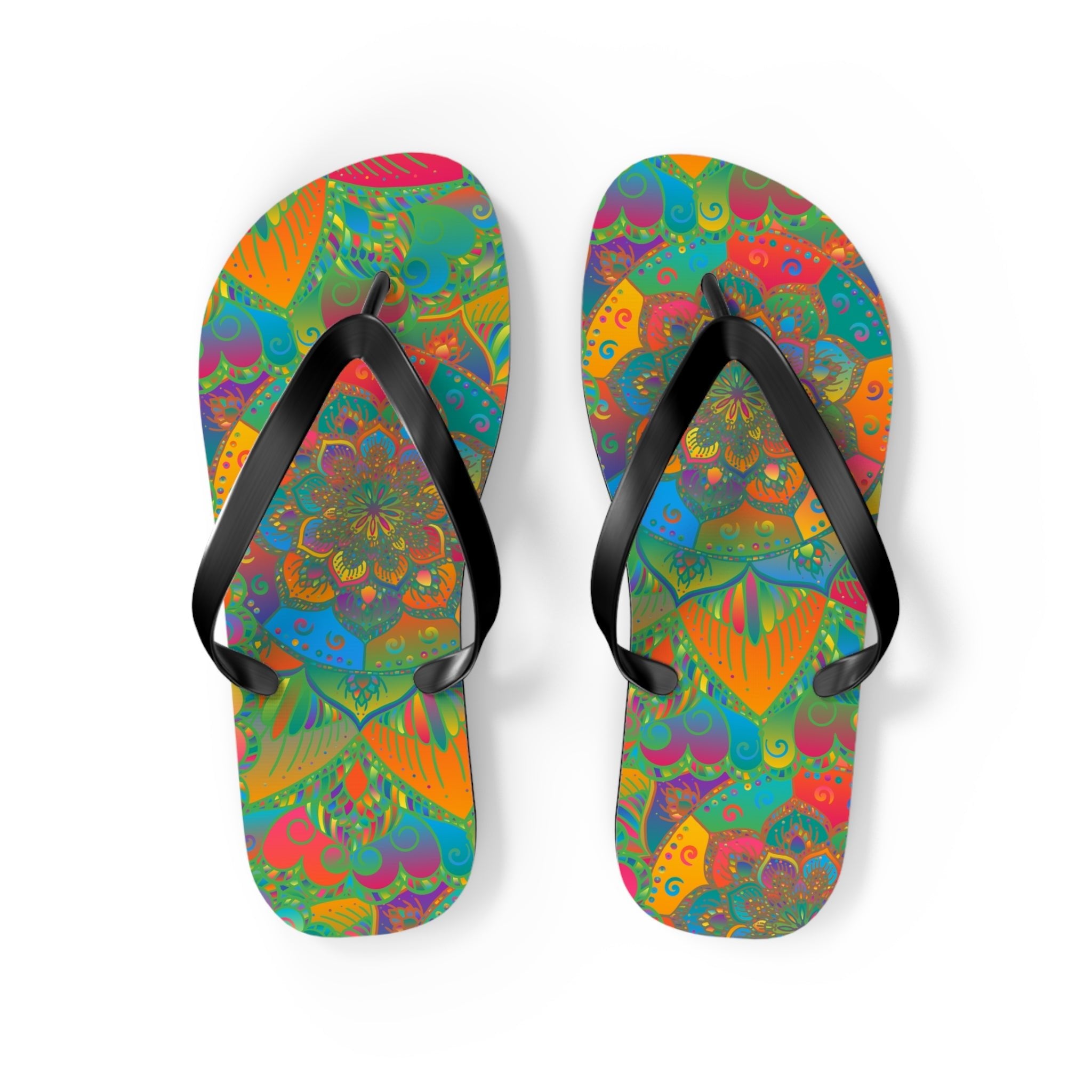 Bohemian Mandala Flip Flops - Colorful & Vibrant Shoes - Blululi