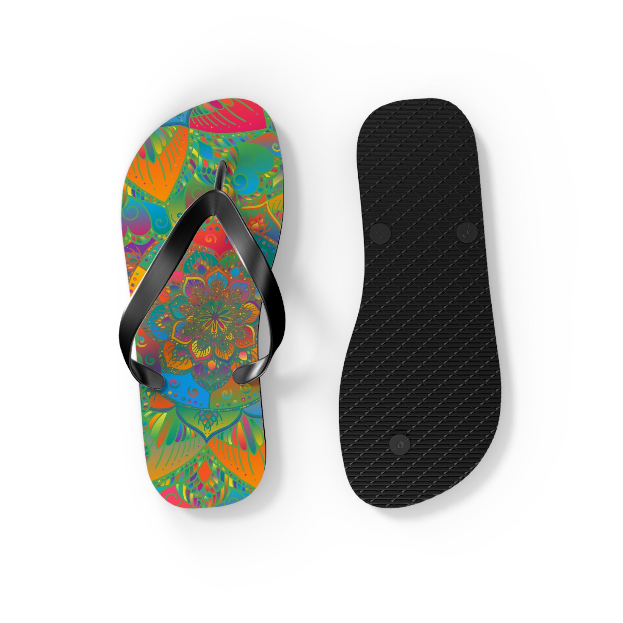 Bohemian Mandala Flip Flops - Colorful & Vibrant Shoes - Blululi