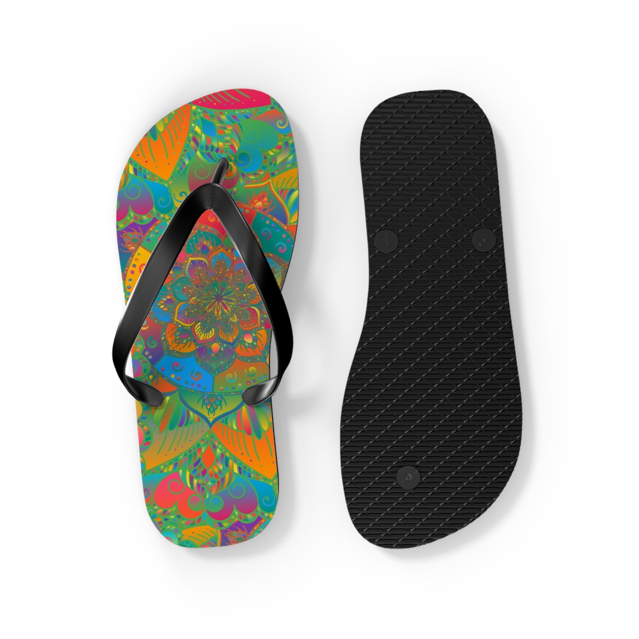 Bohemian Mandala Flip Flops - Colorful & Vibrant Shoes - Blululi