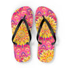 Bohemian Mandala Flip Flops - Pink, Yellow, Purple Shoes - Blululi