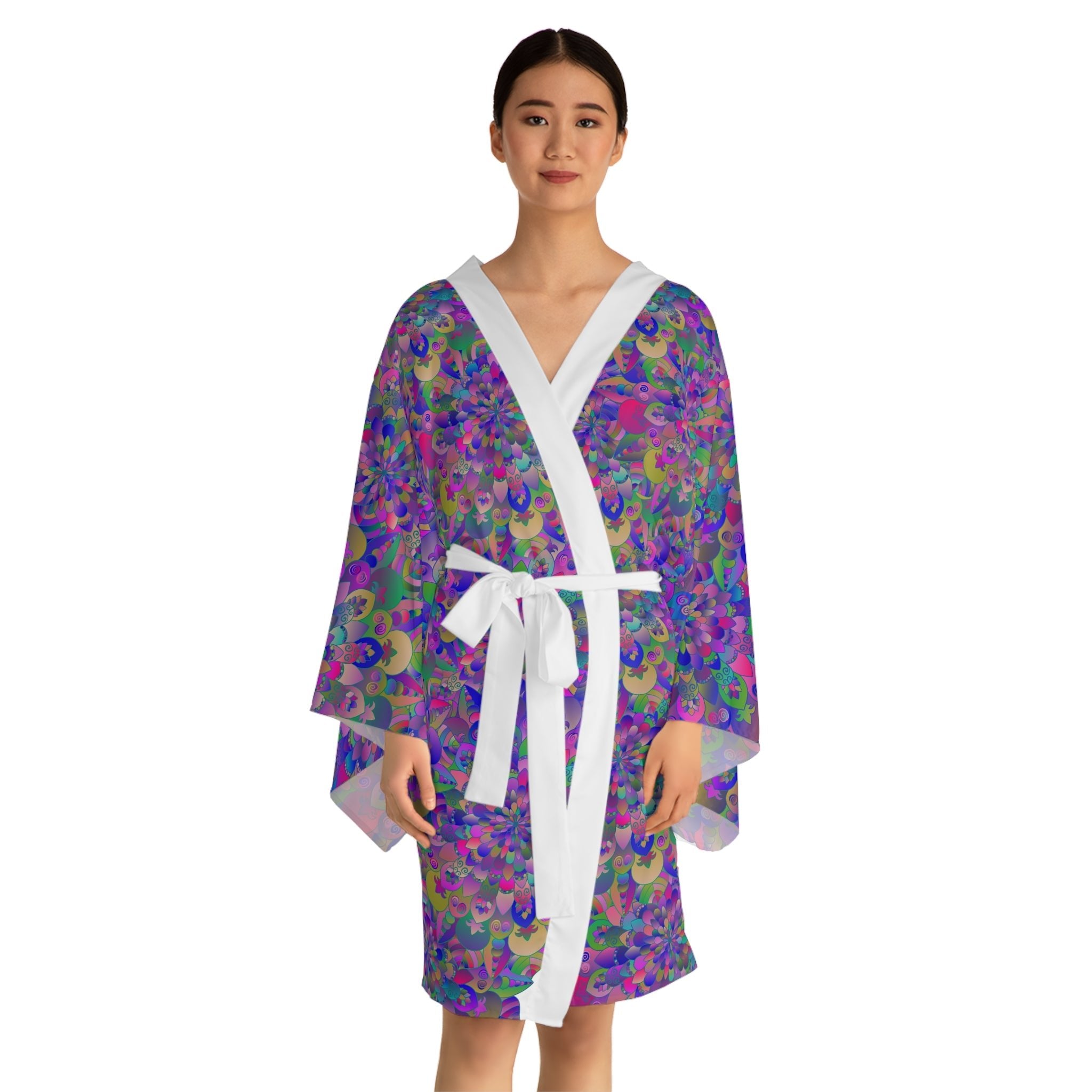 Bohemian Mandala Kimono Robe - Colorful Art All Over Prints - Blululi