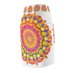 Bohemian Mandala Pencil Skirt - Light Purple & Azure All Over Prints - Blululi