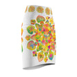 Bohemian Mandala Pencil Skirt - Light Purple & Azure All Over Prints - Blululi