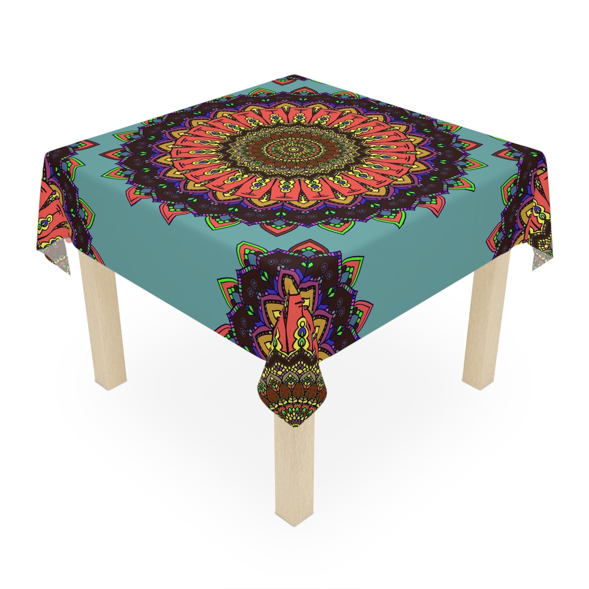 Bohemian Mandala Tablecloth - Sage Green Home Decor - Blululi