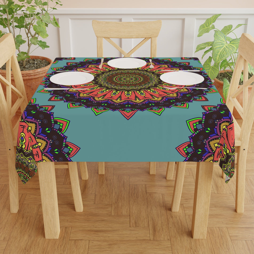 Bohemian Mandala Tablecloth - Sage Green Home Decor - Blululi