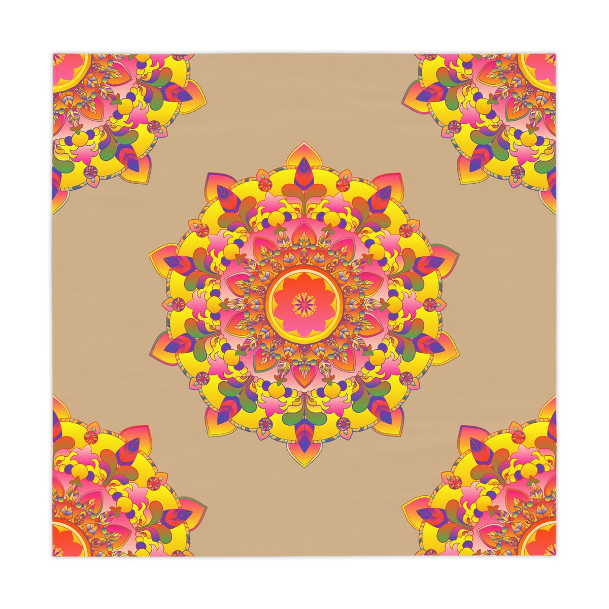 Bohemian Mandala Tablecloth, Sand & Floral Home Decor - Blululi