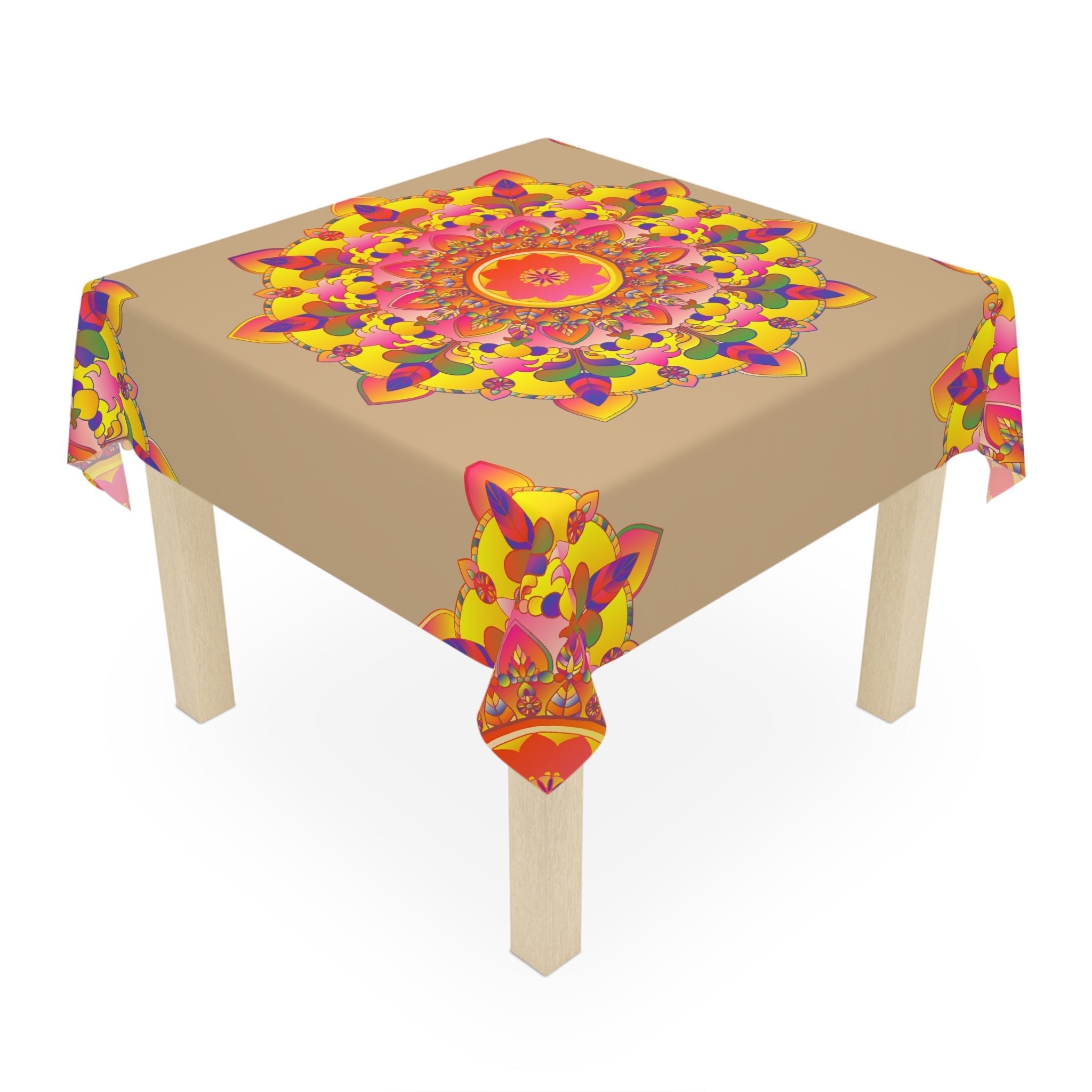 Bohemian Mandala Tablecloth, Sand & Floral Home Decor - Blululi