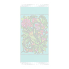 Boho Beach Cloth decorated with Flower Doodle Art - Original Fine Art Hand - Drawn - Blululi