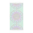 Boho Beach Cloth decorated with Mandala Art - Original Fine Art Hand - Drawn - Aquamarine - Blululi