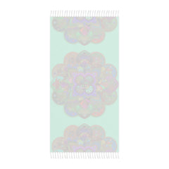Boho Beach Cloth decorated with Mandala Art - Original Fine Art Hand - Drawn - Aquamarine - Blululi