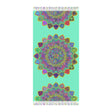 Boho Beach Cloth decorated with Mandala Art - Original Fine Art Hand - Drawn - Aquamarine - Blululi