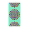 Boho Beach Cloth decorated with Mandala Art - Original Fine Art Hand - Drawn - Aquamarine - Blululi