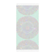 Boho Beach Cloth decorated with Mandala Art - Original Fine Art Hand - Drawn - Aquamarine - Blululi