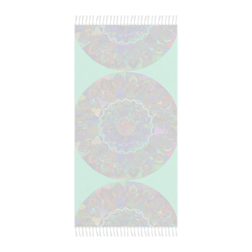 Boho Beach Cloth decorated with Mandala Art - Original Fine Art Hand - Drawn - Aquamarine - Blululi