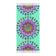 Boho Beach Cloth decorated with Mandala Art - Original Fine Art Hand - Drawn - Aquamarine - Blululi