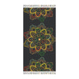 Boho Beach Cloth decorated with Mandala Art - Original Fine Art Hand - Drawn - Dark Charcoal Blue - Blululi