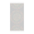 Boho Beach Cloth decorated with Mandala Art - Original Fine Art Hand - Drawn - Dark Charcoal Blue - Blululi
