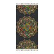 Boho Beach Cloth decorated with Mandala Art - Original Fine Art Hand - Drawn - Dark Charcoal Blue - Blululi