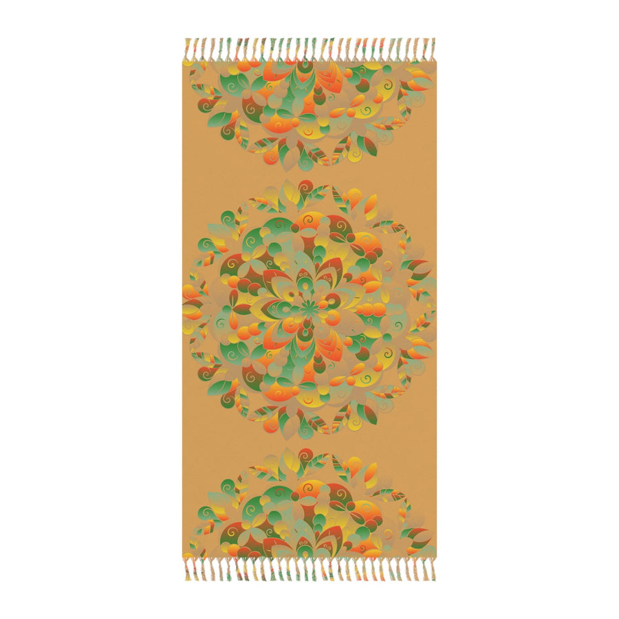 Boho Beach Cloth decorated with Mandala Art - Original Fine Art Hand - Drawn - Dune - Blululi