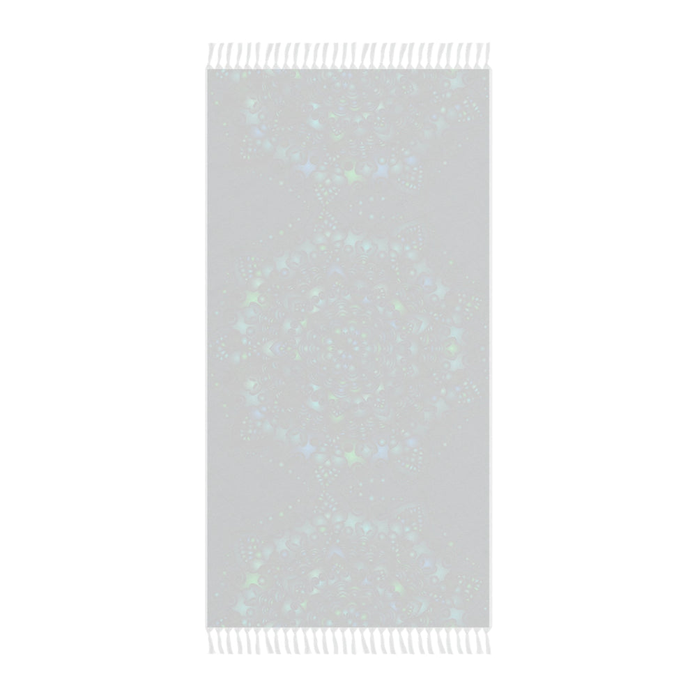 Boho Beach Cloth decorated with Mandala Art - Original Fine Art Hand - Drawn - Petroleum Green - Blululi