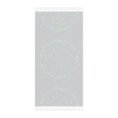 Boho Beach Cloth decorated with Mandala Art - Original Fine Art Hand - Drawn - Petroleum Green - Blululi