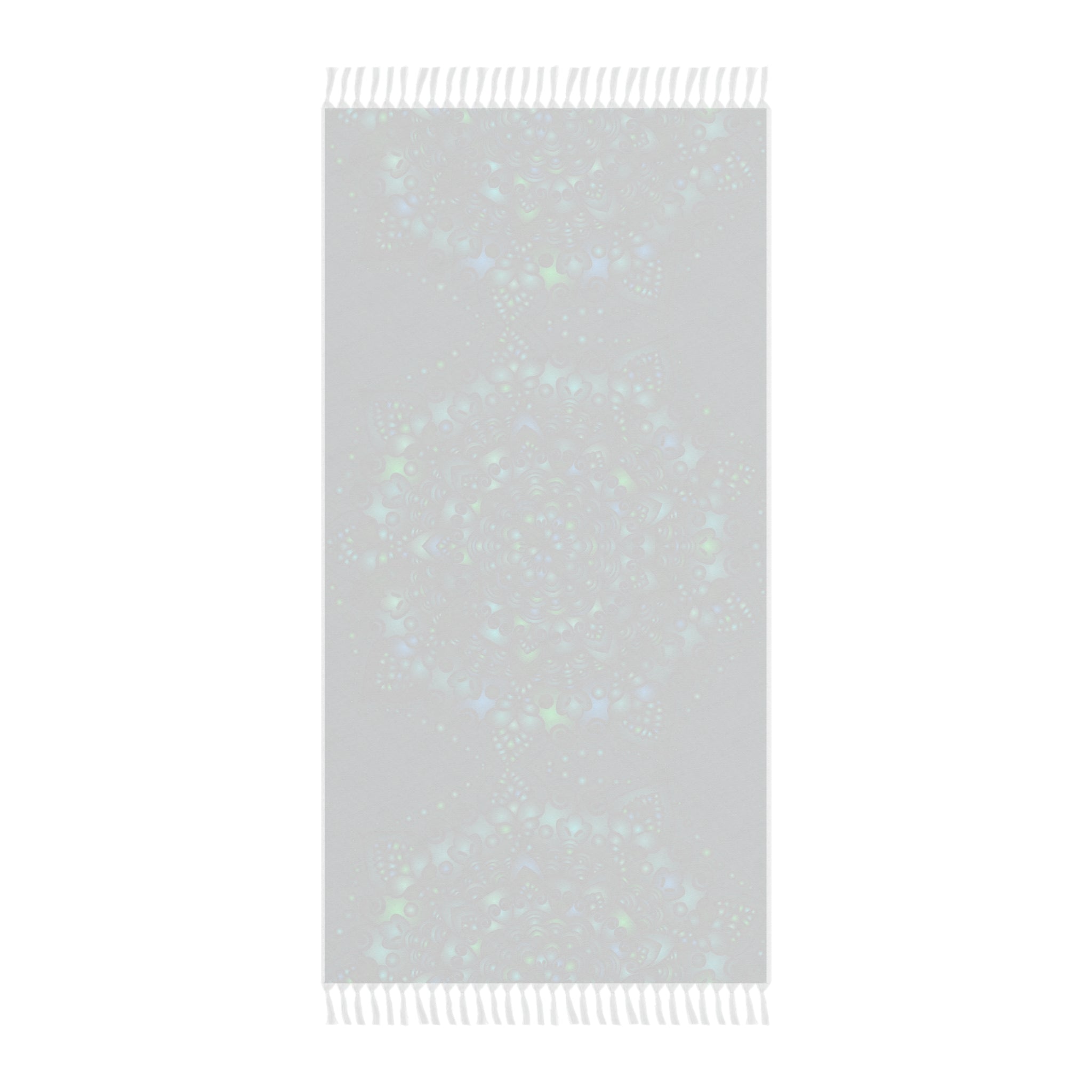 Boho Beach Cloth decorated with Mandala Art - Original Fine Art Hand - Drawn - Petroleum Green - Blululi