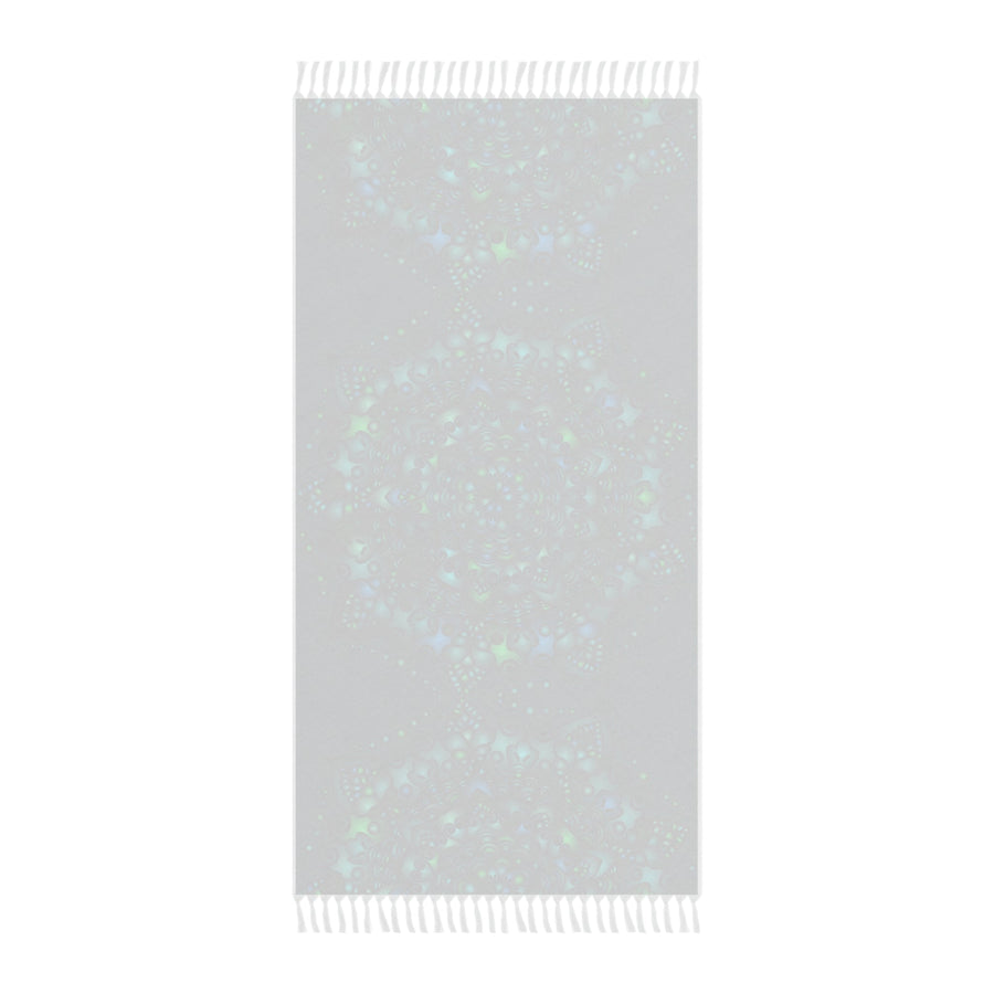 Boho Beach Cloth decorated with Mandala Art - Original Fine Art Hand - Drawn - Petroleum Green - Blululi