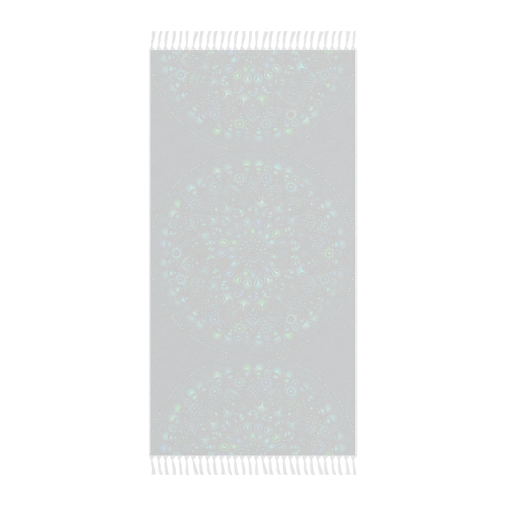 Boho Beach Cloth decorated with Mandala Art - Original Fine Art Hand - Drawn - Petroleum Green - Blululi