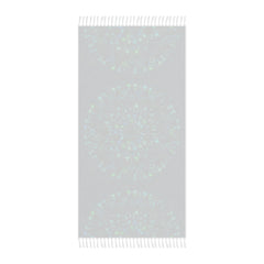 Boho Beach Cloth decorated with Mandala Art - Original Fine Art Hand - Drawn - Petroleum Green - Blululi