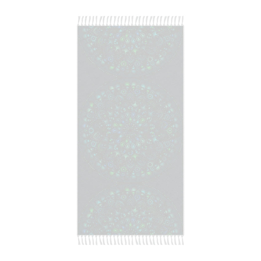 Boho Beach Cloth decorated with Mandala Art - Original Fine Art Hand - Drawn - Petroleum Green - Blululi