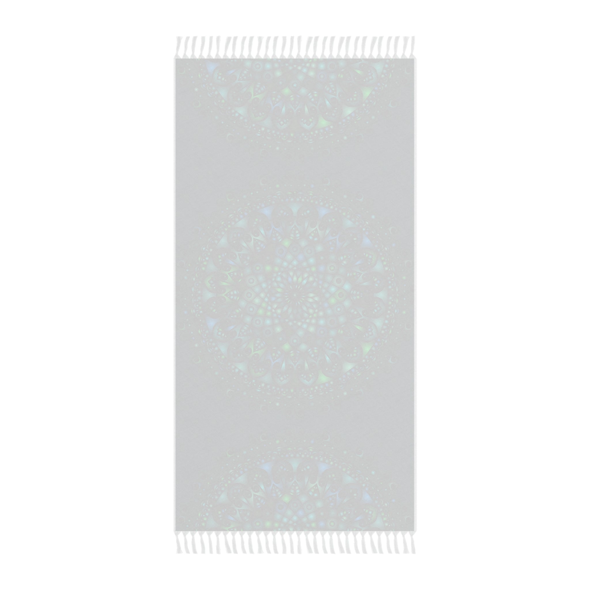 Boho Beach Cloth decorated with Mandala Art - Original Fine Art Hand - Drawn - Petroleum Green - Blululi