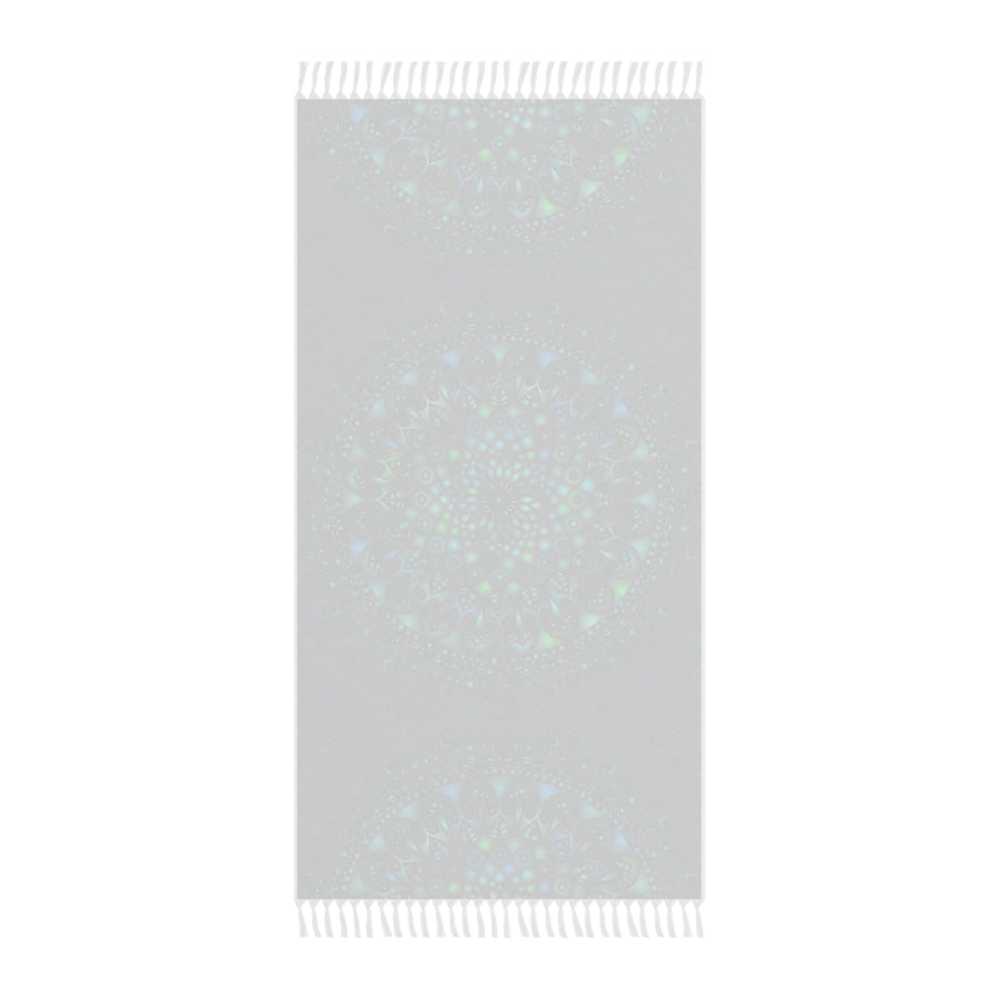 Boho Beach Cloth decorated with Mandala Art - Original Fine Art Hand - Drawn - Petroleum Green - Blululi