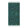 Boho Beach Cloth decorated with Mandala Art - Original Fine Art Hand - Drawn - Petroleum Green - Blululi