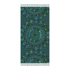 Boho Beach Cloth decorated with Mandala Art - Original Fine Art Hand - Drawn - Petroleum Green - Blululi