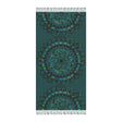 Boho Beach Cloth decorated with Mandala Art - Original Fine Art Hand - Drawn - Petroleum Green - Blululi