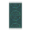 Boho Beach Cloth decorated with Mandala Art - Original Fine Art Hand - Drawn - Petroleum Green - Blululi