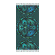 Boho Beach Cloth decorated with Mandala Art - Original Fine Art Hand - Drawn - Petroleum Green - Blululi