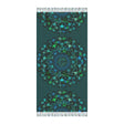 Boho Beach Cloth decorated with Mandala Art - Original Fine Art Hand - Drawn - Petroleum Green - Blululi